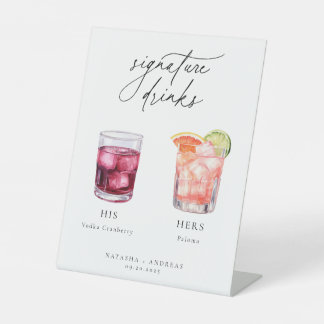 Contemporary Cocktails Signature Drinks Pedestal Sign