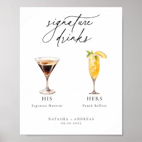 Contemporary Cocktails Signature Drinks Poster