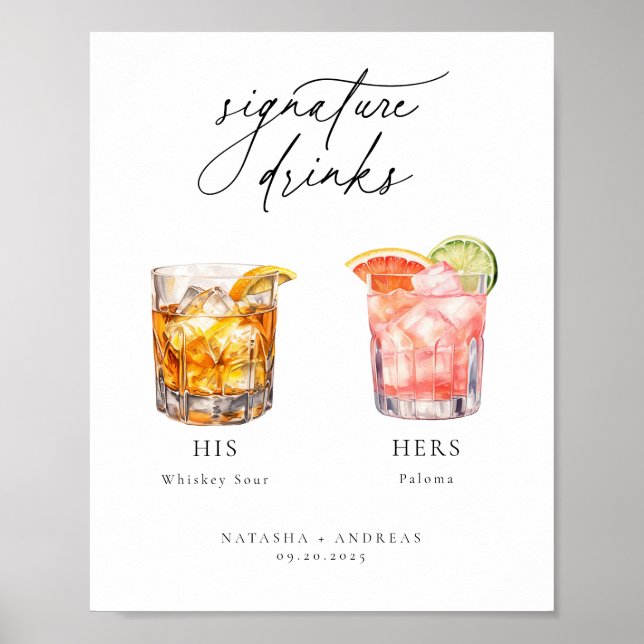 Contemporary Cocktails Signature Drinks Poster (Front)