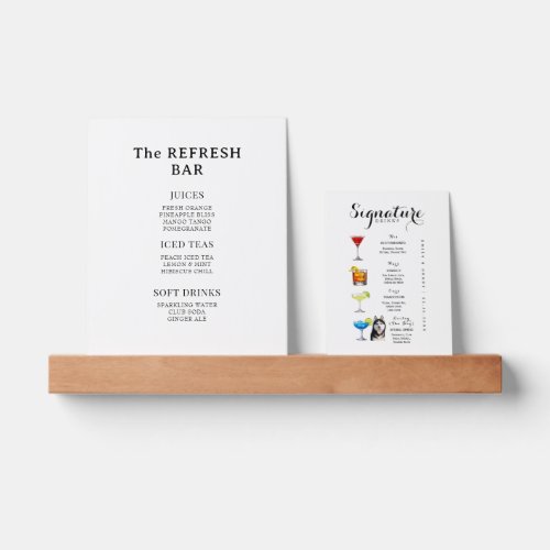 Contemporary Cocktails Signature Drinks Sign Ledge