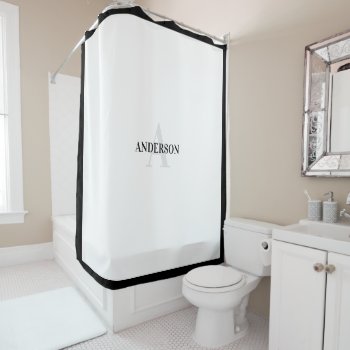 Contemporary Colonial Shower Curtain In Black by Letsrendevoo at Zazzle