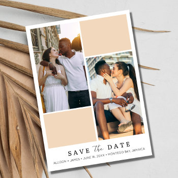 Contemporary Color Block Photo Wedding  Save The Date by stylelily at Zazzle