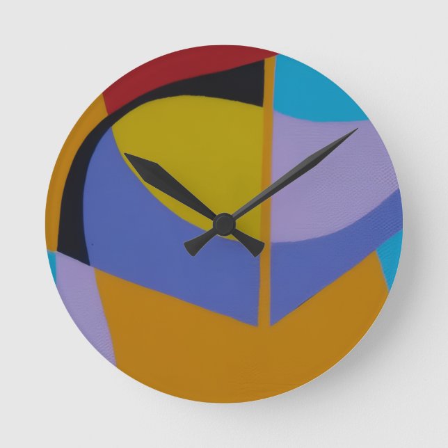 Contemporary Color Interplay Round Clock (Front)