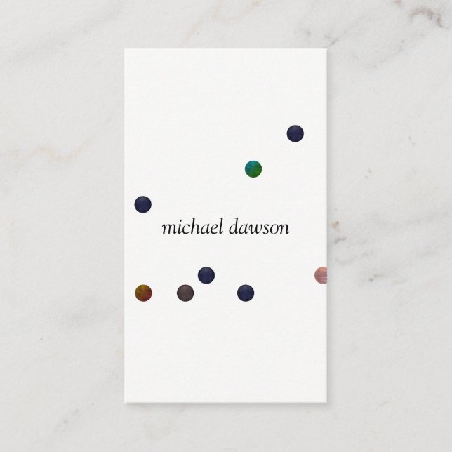 Contemporary Colored Dots Business Card (Front)
