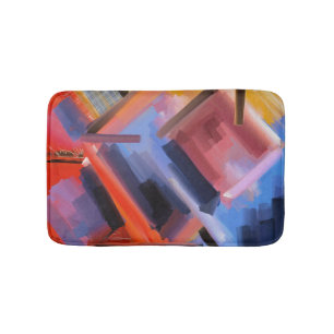Contemporary Colorful Abstract Art Bath Mat