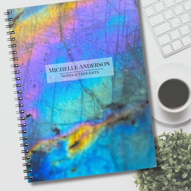 Contemporary Colorful Agate Modern Notebook (Pretty Colorful Crystal Stone Modern notebook)
