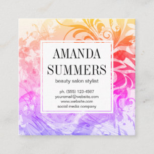 Contemporary Colorful Artistic Square Business Card