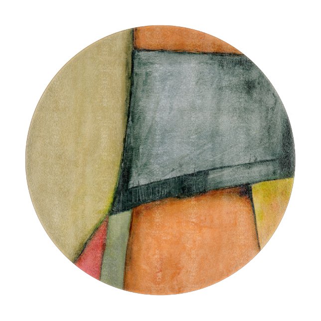 Contemporary Colorful Geometric Shapes Cutting Board (Front)