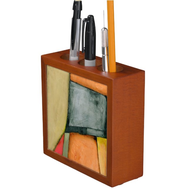 Contemporary Colorful Geometric Shapes Desk Organizer (In Situ)