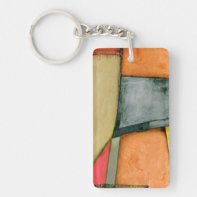 Contemporary Colorful Geometric Shapes Keychain (Front)