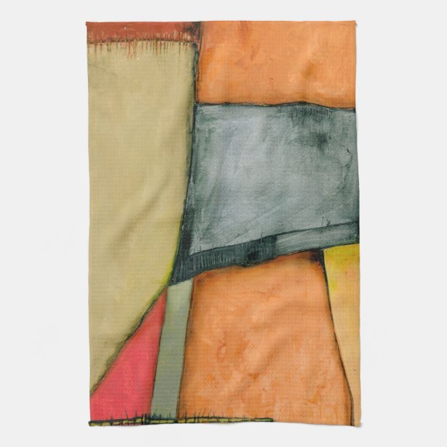 Contemporary Colorful Geometric Shapes Kitchen Towel (Vertical)