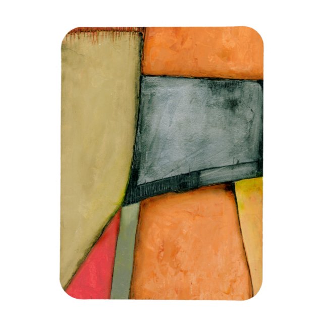 Contemporary Colorful Geometric Shapes Magnet (Vertical)