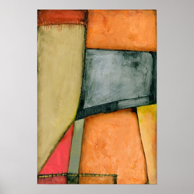 Contemporary Colorful Geometric Shapes Poster (Front)