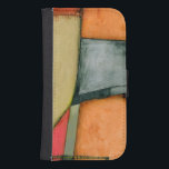 Contemporary Colorful Geometric Shapes Galaxy S4 Wallet Case<br><div class="desc">This contemporary painting by Jennifer Goldberger is full of colorful geometric shapes. The style of the work makes it look like it was woven together from different bits of cloth. Order your copy of this piece today!</div>