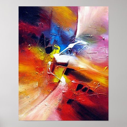 Contemporary Colorful Red Yellow Green Blue Purple Poster