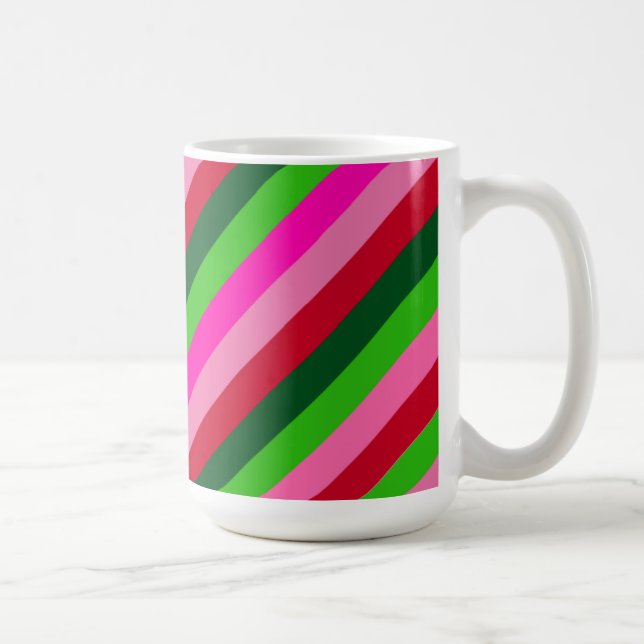 Contemporary Colors Christmas Stripes  Coffee Mug (Right)