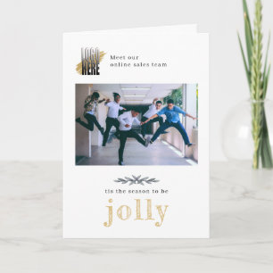 Contemporary Company Photo Jolly Christmas Card