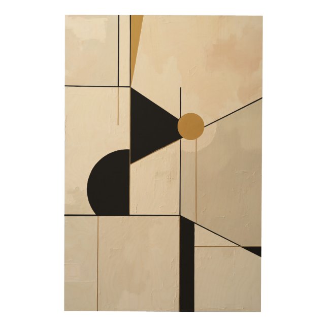 Contemporary Constructivism Dynamic Abstraction Wood Wall Art (Front)
