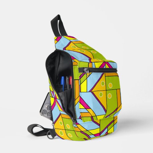Contemporary Cool Bright Abstract Sling Bag