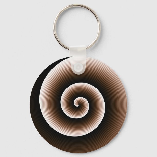 Contemporary Copper Orange Stylish Twirl Pattern Keychain (Front)