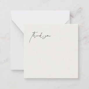 Contemporary Cream Wedding Blank Thank You Note Card