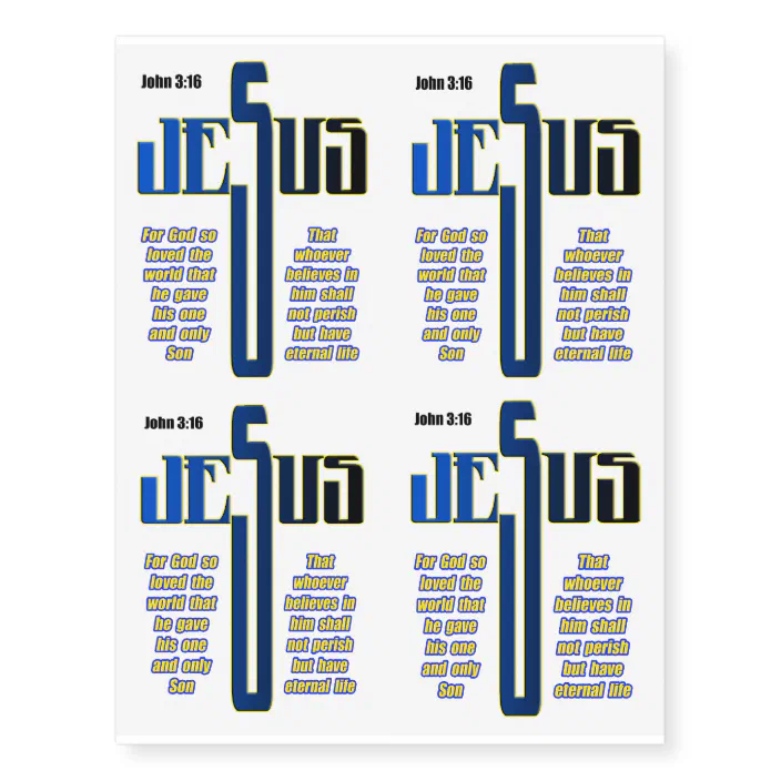 Contemporary Cross Jesus Is The Way John 3 16 Temporary Tattoos Zazzle Com