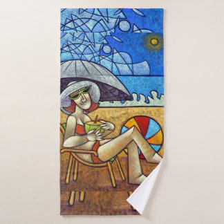 Contemporary Cubist Beach Art - Summer Relaxation Bath Towel Set