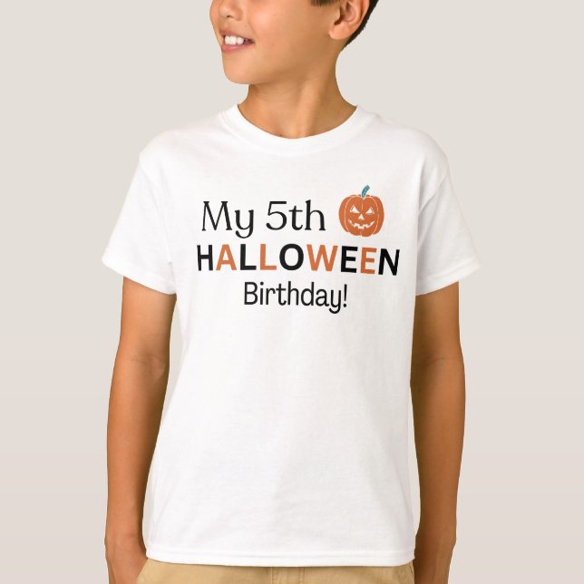 "Contemporary Custom Halloween Birthday T-Shirt  (Front)