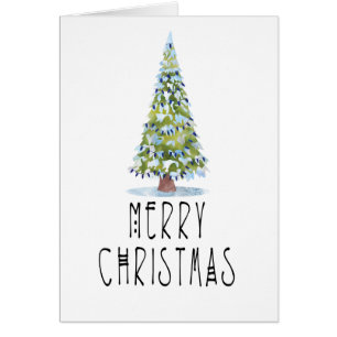Contemporary Customized Christmas Tree Holiday Cards