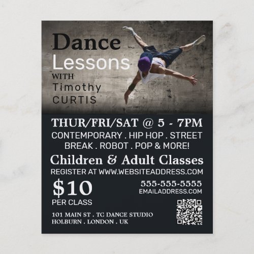 Contemporary Dancer Dance Lesson Advertising Flyer