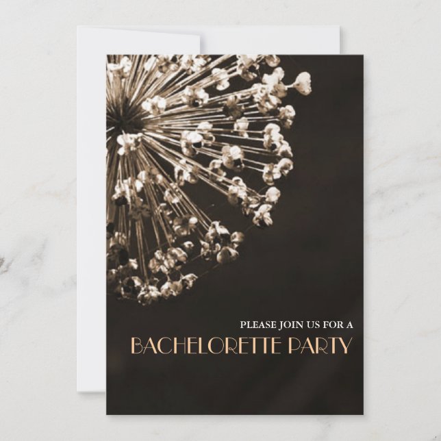 Contemporary Dandelion Wishes Bachelorette Party Invitation (Front)