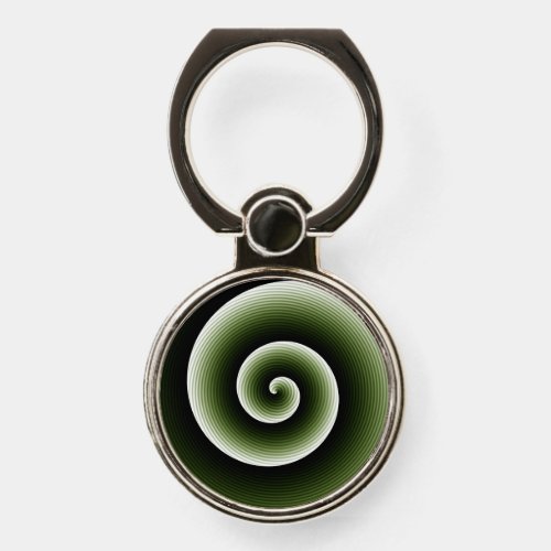 Contemporary Dark Deep Green Stylish Twirl Pattern Phone Ring Stand