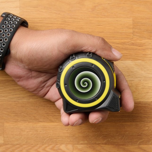 Contemporary Dark Deep Green Stylish Twirl Pattern Tape Measure (Home)