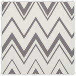 Contemporary dark grey and white chevron pattern fabric
