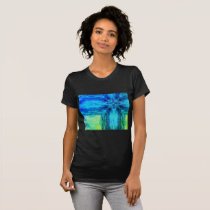 Contemporary Design Aqua Blue Green Women T-Shirt