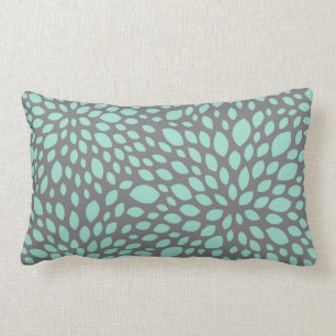 Contemporary Design Pillow in Aqua & Gray