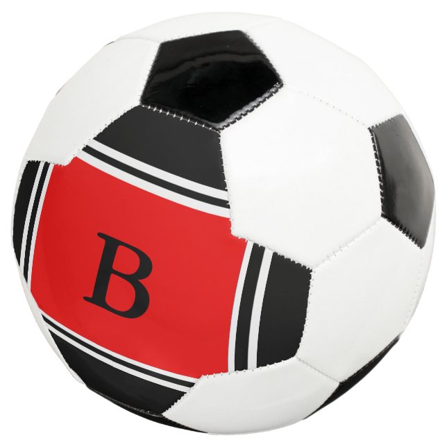 Contemporary Design-Red/Black Soccer Ball (Three Quarter)