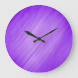 Contemporary Diagonal Purple Striples Large Clock