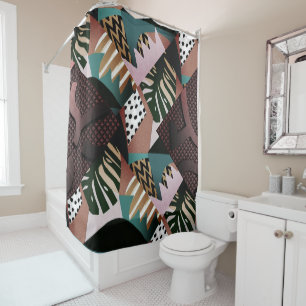 Contemporary Digital Afrocentric Art Deco Shower Curtain
