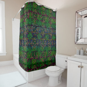 Contemporary Digital Stained Glass Shower Curtain