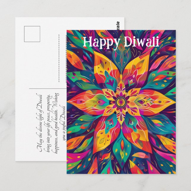 Contemporary Diwali vivid colors Postcard (Front/Back)