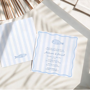 Contemporary Doodle Fish Fry Engagement Party Invitation