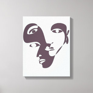 Contemporary Drawing Cubism Abstract Line Art Canvas Print