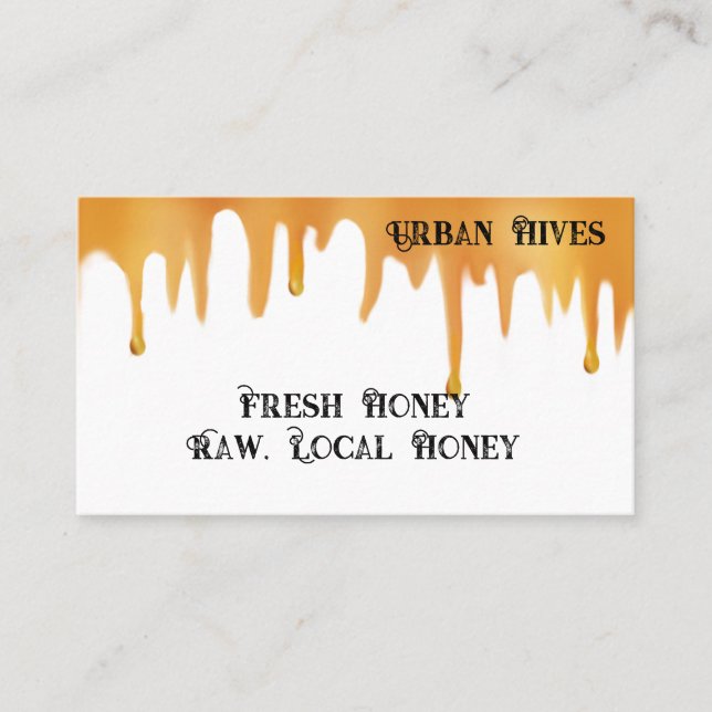 Contemporary Dripping Honey Beekeeper  Business Card (Front)