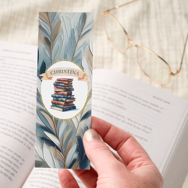 Contemporary Dusty Blue Elegance Bookmarks (Hand)