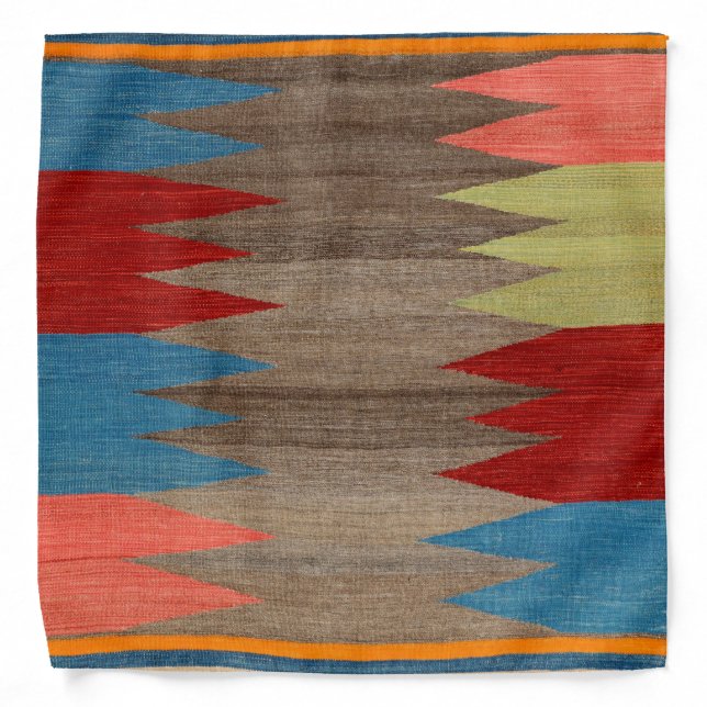 Contemporary Dusty Blue Gray Striped  Bandana (Front)