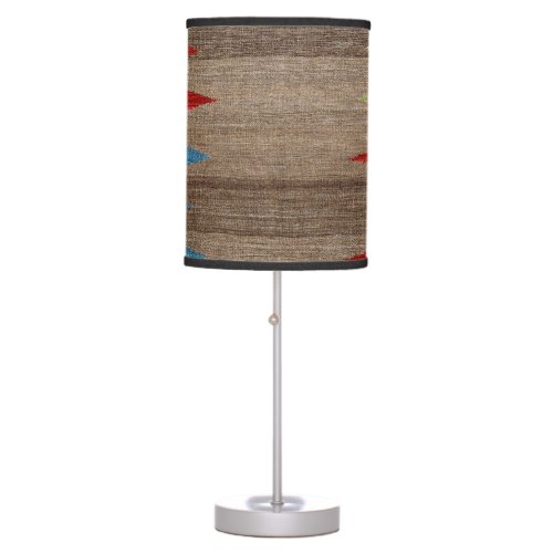 Contemporary Dusty Blue Gray Striped  Table Lamp