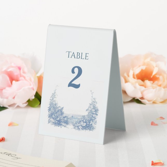 Contemporary Dusty blue Table Tent (In SItu (Wedding))