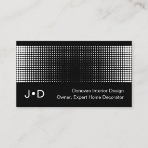 Contemporary Eclectic Black And White Art Pattern Business Card