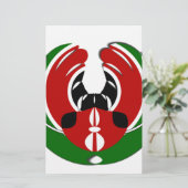 Contemporary Edgy Kenyan Flag Pattern Art Design. (Standing Front)